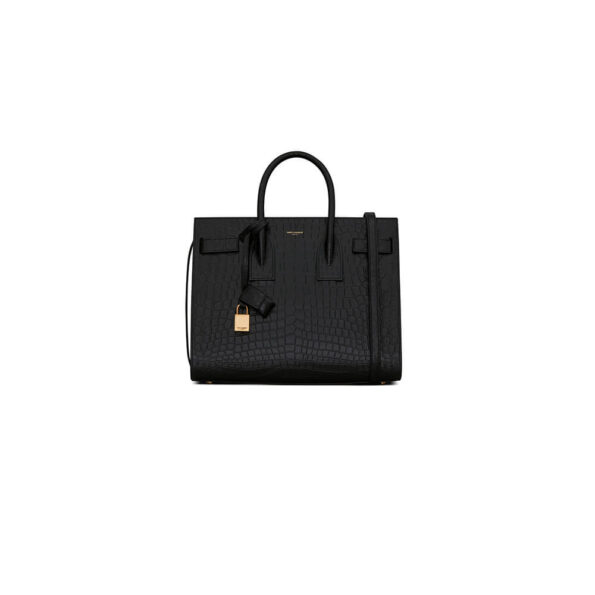 YSL Small Sac De Jour In Matte Embossed Crocodile Leather