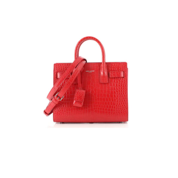 YSL Sac De Jour Baby In Crocodile-Embossed
