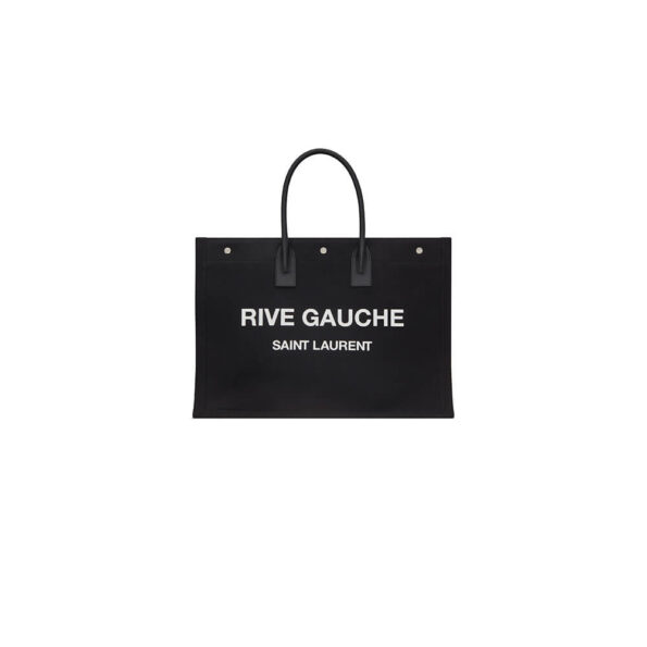 YSL Rive Gauche Ysl-Tote Bag In Linen And Leather