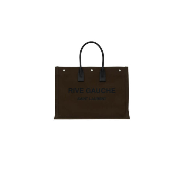 YSL Rive Gauche Large Ysl-Tote Bag In Printed Canvas And Leather