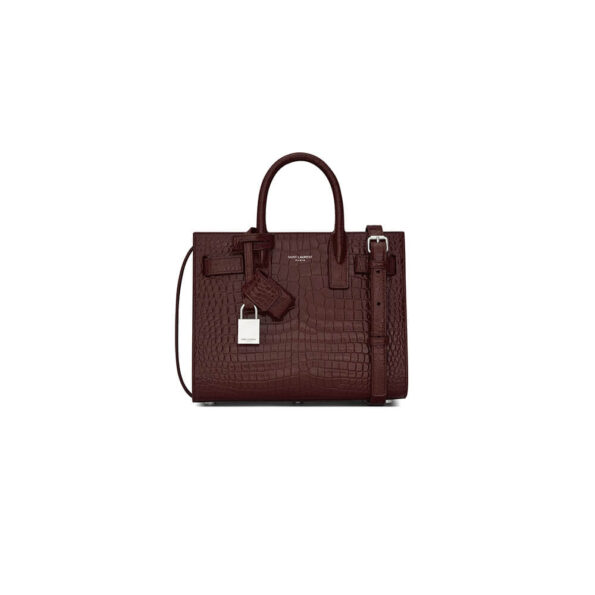 YSL Sac De Jour Nano In Embossed Crocodile Shiny Leather