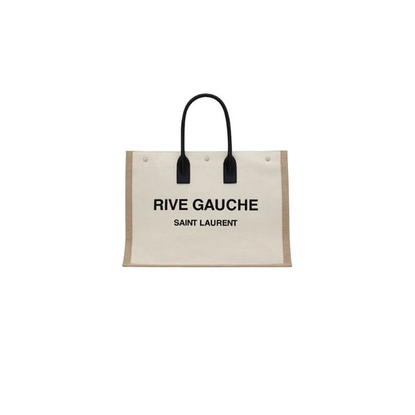 Fendi Rive Gauche Tote Bag In Linen And Leather