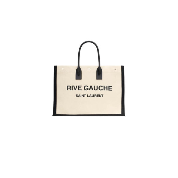 YSL Rive Gauche Large Ysl-Tote Bag In Printed Canvas And Leather