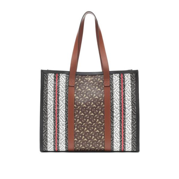 Burberry Monogram Stripe E-Canvas Tote