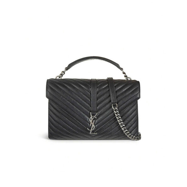 YSL College Quilted-Leather Satchel Bag