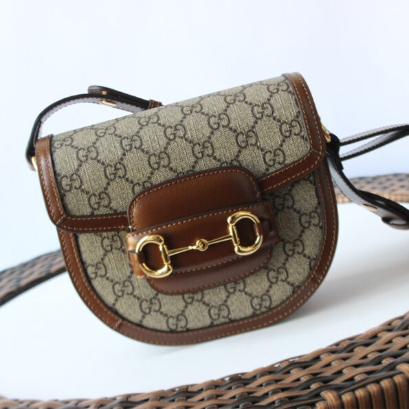 GUCCI Horsebit 1955 Mini Brown Leather