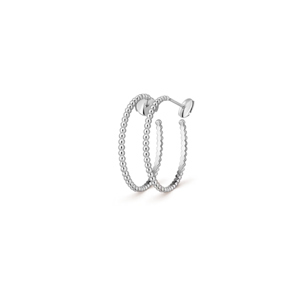 Perlée pearls of gold hoop earrings, small model