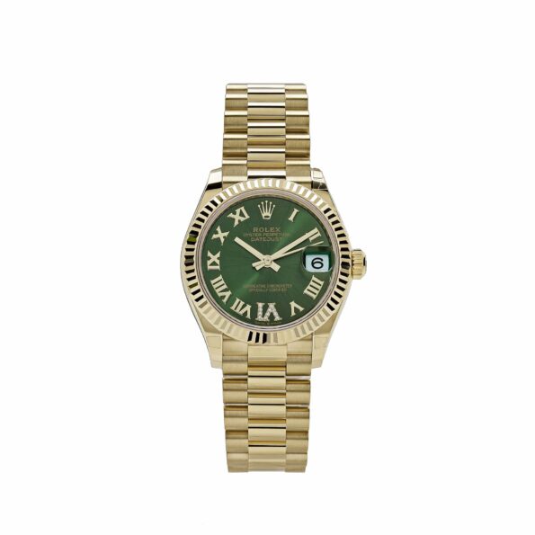 Rolex Datejust 31 278278 ‘Ladies’ Yellow Gold Diamond Green Dial President (2023)