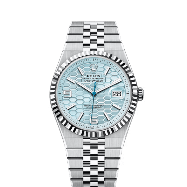 Rolex Land-Dweller 127336 Platinum Ice Blue Dial 36MM