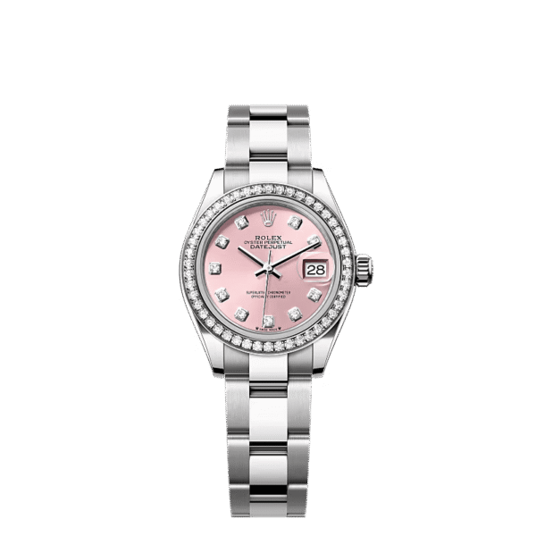 Rolex Oyster Perpetual 31mm 1.50ct Diamonds Pink Dial Steel Automatic Watch