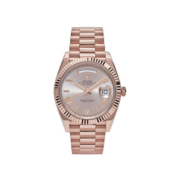 Rolex Day-Date 40 228235 Rose Gold Sundust Roman Dial