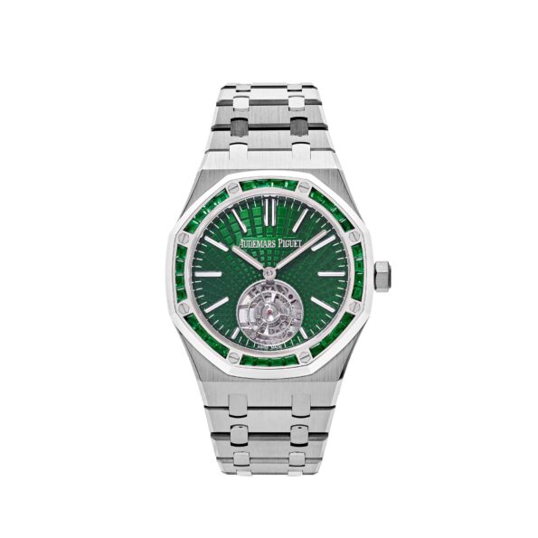 Audemars Piguet Royal Oak 26532IC.EE.1220TI.01 Selfwinding Flying Tourbillon Titanium White Gold Emerald Bezel Limited Edition (2024)