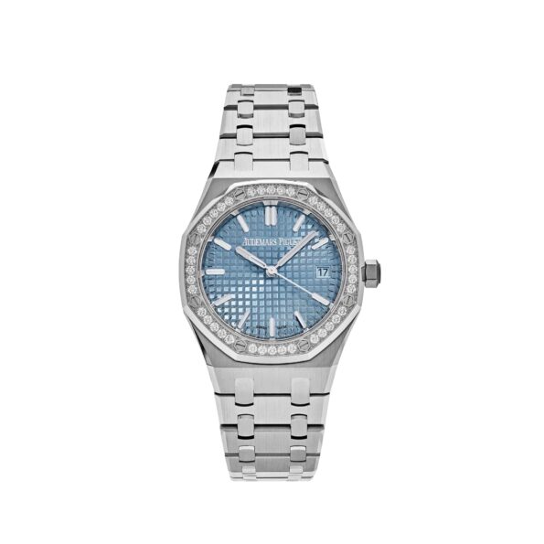 Audemars Piguet Royal Oak 77451ST.ZZ.1361ST.01 ‘Ladies’ Selfwinding ’50th Anniversary’ Stainless Steel Light Blue Dial Diamond Bezel (2023)