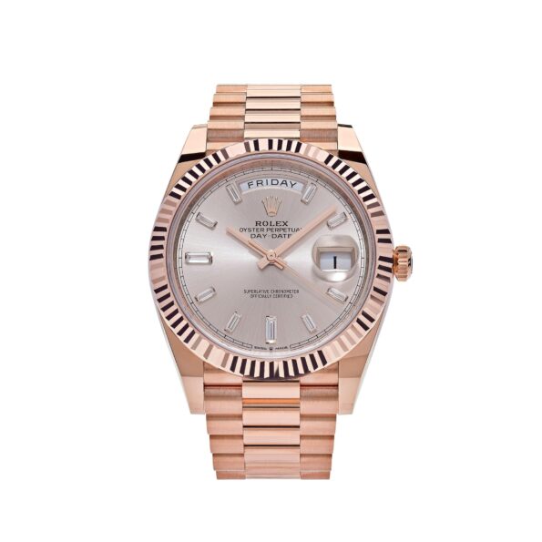 Rolex Day-Date 40 228235 Rose Gold Sundust Diamond Dial