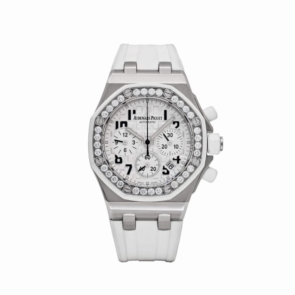 Audemars Piguet Royal Oak Offshore 26048SK.ZZ.D010CA.01 Stainless Steel White Dial Diamond Bezel