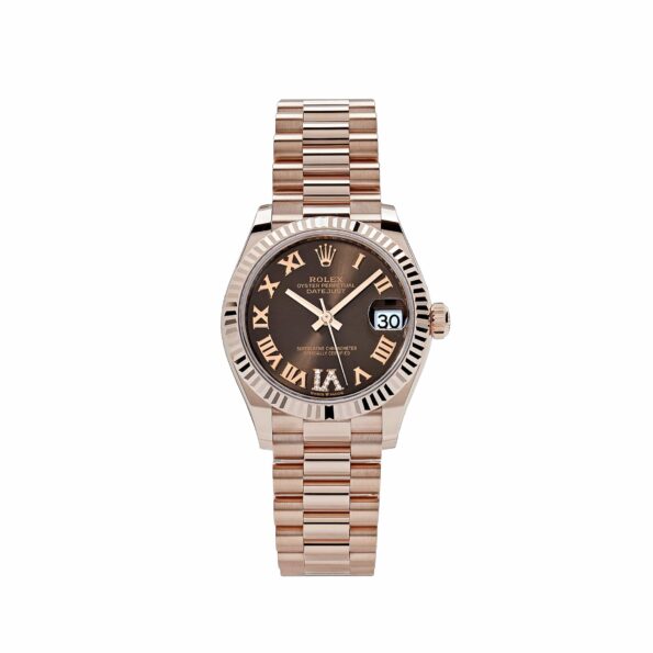 Rolex Datejust 31 278275 ‘Ladies’ Rose Gold Diamond Chocolate Dial President (2024)