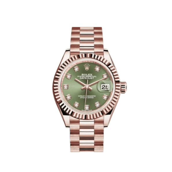 Rolex Datejust 28 279175 ‘Ladies’ Rose Gold Olive Diamond Dial (2025)