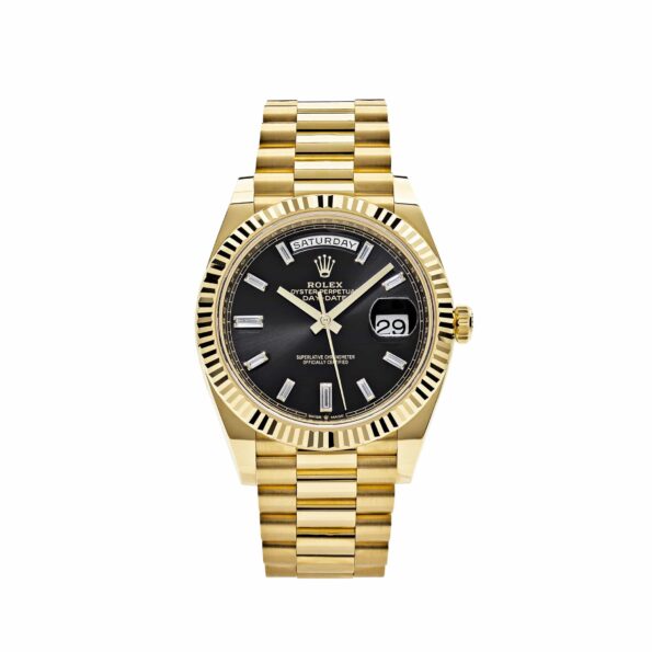 Rolex Day-Date 40 228238 Yellow Gold Black Baguette Diamond Dial (2022)