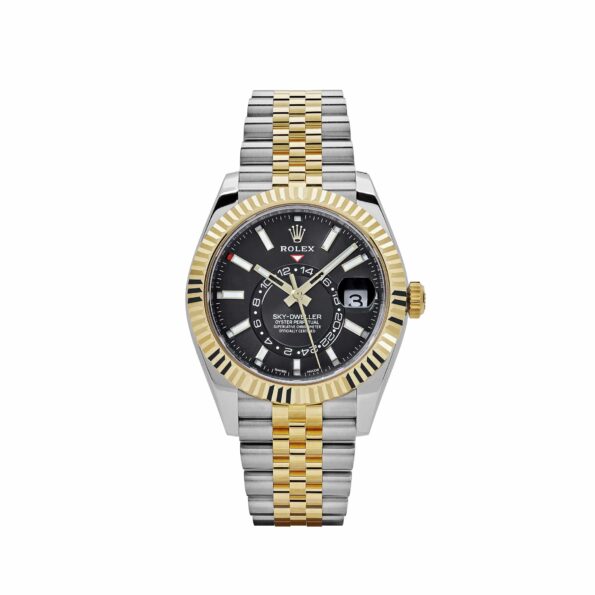 Rolex Sky-Dweller 326933 Stainless Steel Yellow Gold Jubilee Black Dial