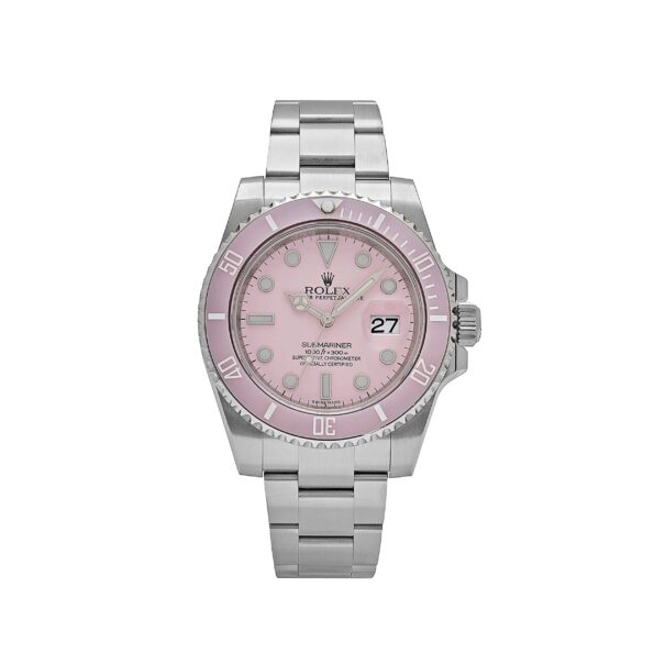 Rolex Submariner Date 116610LN Stainless Steel Aftermarket Custom Made Pink Dial and Bezel